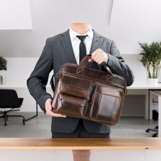 Δερμάτινος χαρτοφύλακας Cardinal 5029 σκούρο καφέ