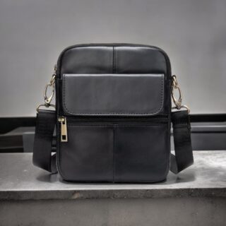 Δερμάτινο τσαντάκι ώμου Cardinal 7350 μαύρο