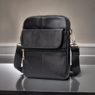 Δερμάτινο τσαντάκι ώμου Cardinal 7350 μαύρο