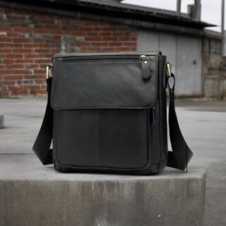 Δερμάτινο τσαντάκι ώμου Cardinal 819 μαύρο