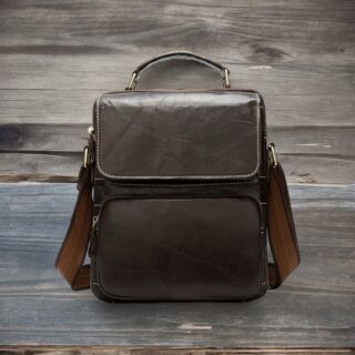 Δερμάτινο τσαντάκι ώμου Cardinal 8605 σκούρο καφέ