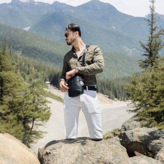 Δερμάτινο τσαντάκι ώμου Cardinal 7362 μαύρο