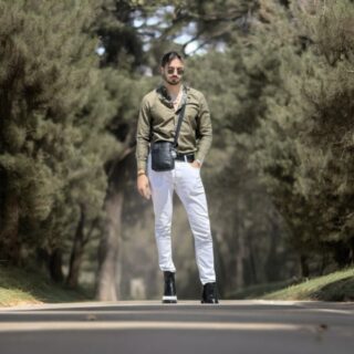 Δερμάτινο τσαντάκι ώμου Cardinal 7362 μαύρο