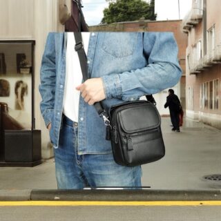 Δερμάτινο τσαντάκι ώμου Cardinal 6093 black