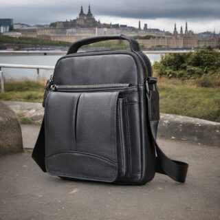 Δερμάτινο τσαντάκι ώμου Cardinal 6109 μαύρο