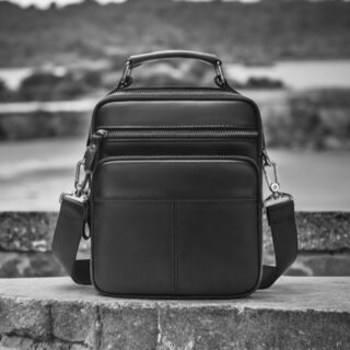 Δερμάτινο τσαντάκι ώμου Cardinal 6535 μαύρο