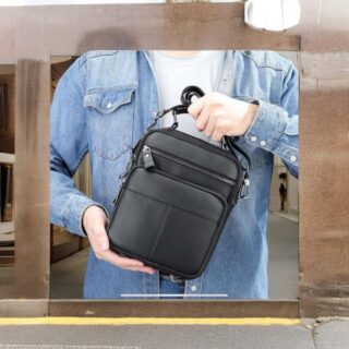 Δερμάτινο τσαντάκι ώμου Cardinal 6535 μαύρο