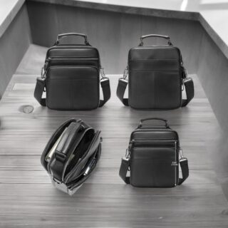 Δερμάτινο τσαντάκι ώμου Cardinal 6535 μαύρο