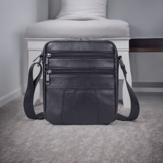 Δερμάτινο τσαντάκι ώμου Cardinal 7705 black