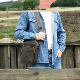 Δερμάτινο τσαντάκι ώμου Cardinal 6042 coffee