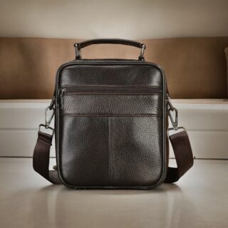 Δερμάτινο τσαντάκι ώμου 6049 coffee