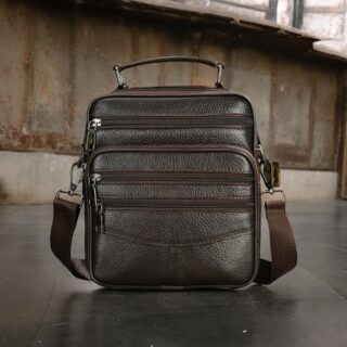 Δερμάτινο τσαντάκι ώμου 6049 coffee