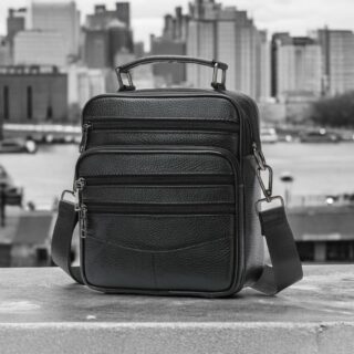 Δερμάτινο τσαντάκι ώμου 6049 black