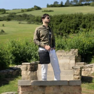 Δερμάτινο τσαντάκι ώμου 6049 black