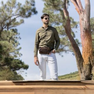 Δερμάτινο τσαντάκι μέσης Cardinal 9012 coffee