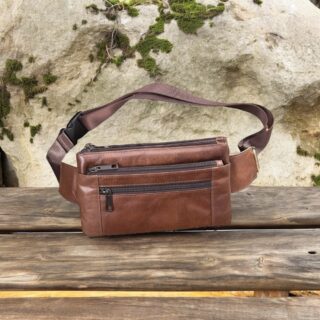 Δερμάτινο τσαντάκι μέσης Cardinal 9012 coffee