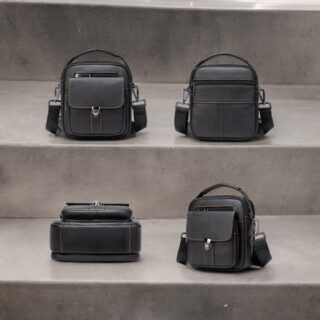 Δερμάτινο τσαντάκι ώμου Cardinal 7438 black