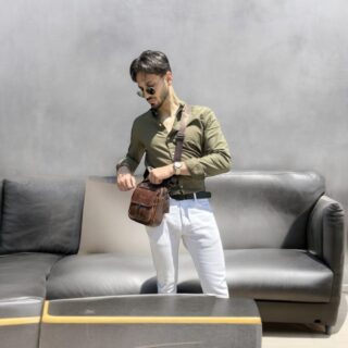 Δερμάτινο τσαντάκι ώμου Cardinal 7438 coffee