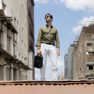 Δερμάτινο τσαντάκι ώμου Cardinal 7456 black