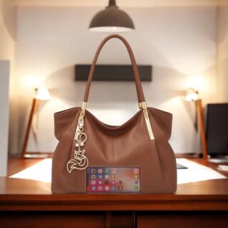 Δερμάτινη Γυναικεία Τσάντα Shopper ‘Ωμου Foxer 958136F καφέ