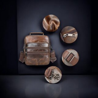 Δερμάτινο τσαντάκι ώμου Cardinal 6199 καφέ