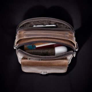 Δερμάτινο τσαντάκι ώμου Cardinal 7438 coffee