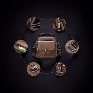 Δερμάτινο τσαντάκι ώμου Cardinal 7438 coffee