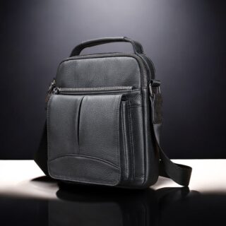 Δερμάτινο τσαντάκι ώμου Cardinal 6109 μαύρο