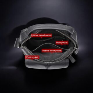 Δερμάτινο τσαντάκι ώμου Cardinal 6109 μαύρο