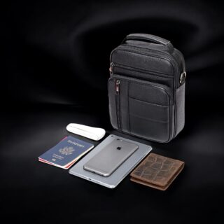 Δερμάτινο τσαντάκι ώμου Cardinal 7457 black