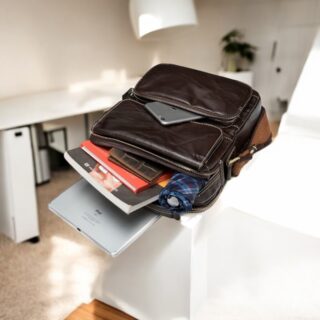 Δερμάτινο τσαντάκι ώμου Cardinal 8605 σκούρο καφέ