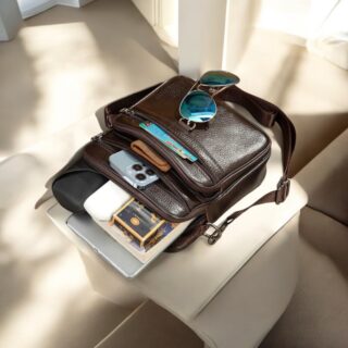 Δερμάτινο τσαντάκι ώμου Cardinal 6042 coffee