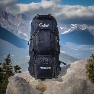 Σακίδιο πεζοπορίας αδιάβροχο 60L Camping 1488 Σκούρο μπλέ