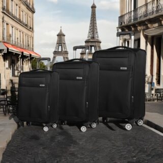 Βαλίτσες trolley (σετ 3 τεμαχίων) Cardinal 3400 μαύρη
