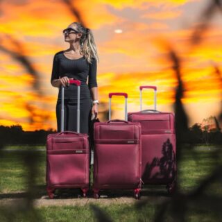 Βαλίτσες trolley (σετ 3 τεμαχίων) Cardinal 3400 μπορντό