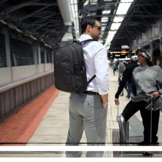 Mancro Σακίδιο Πλάτης 20L Laptop 15.6” Μαύρο USB Αδιάβροχο Ανδρικό