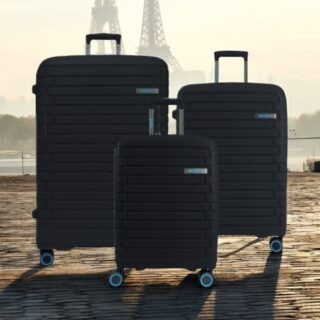 Σέτ 3Τεμ  Βαλίτσα Τροχ 55+67+76Eκ Black SODA BG BERLIN