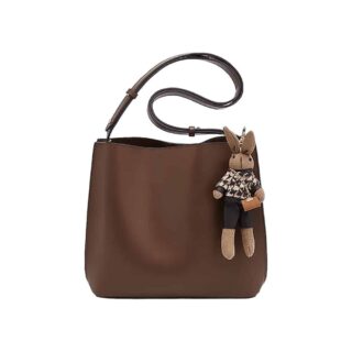 Foxer 9110006F Τσάντα Γυναικεία Καφέ Δερμάτινη Χιαστί