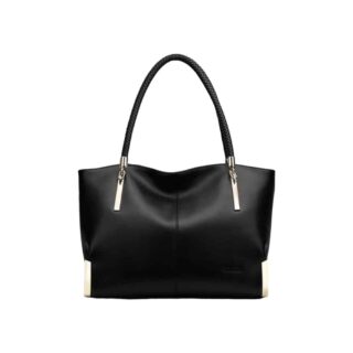 Foxer Τσάντα Ώμου Shopper Μαύρη Δερμάτινη 938032F