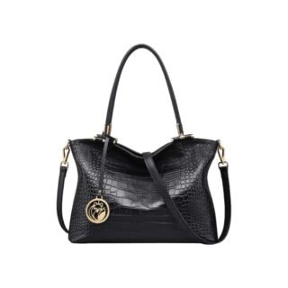 Δερμάτινη Γυναικεία Τσάντα Shopper ‘Ωμου Foxer 986046F μαύρο