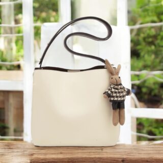 Foxer 9110006F Τσάντα Γυναικεία Κρεμ Δερμάτινη Χιαστί