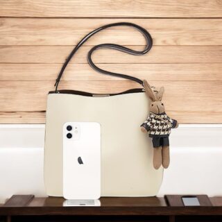 Foxer 9110006F Τσάντα Γυναικεία Κρεμ Δερμάτινη Χιαστί