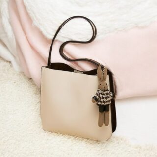 Foxer 9110006F Τσάντα Γυναικεία Κρεμ Δερμάτινη Χιαστί