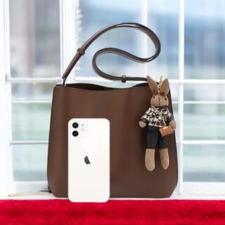 Foxer 9110006F Τσάντα Γυναικεία Καφέ Δερμάτινη Χιαστί