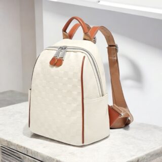 Δερμάτινo Γυναικείo Σακίδιο Πλάτης Foxer SF900116YF μπέζ