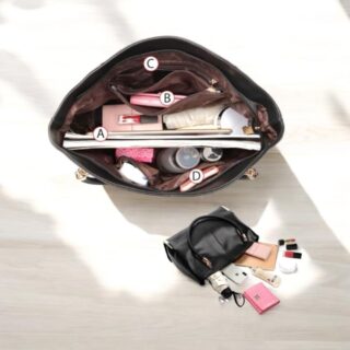 Foxer Τσάντα Ώμου Shopper Μαύρη Δερμάτινη 938032F