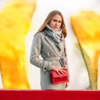 Δερμάτινη Γυναικεία Τσάντα Χιαστί Foxer 954011F κόκκινο