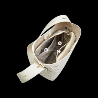 Δερμάτινη Γυναικεία Τσάντα Shopper ‘Ωμου Foxer 9136015F κρέμ