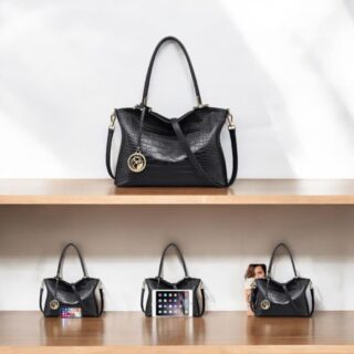 Δερμάτινη Γυναικεία Τσάντα Shopper ‘Ωμου Foxer 986046F μαύρο