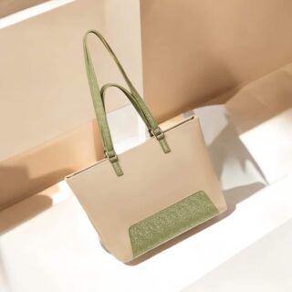 Foxer 9136060F Τσάντα Γυναικεία Μπέζ Ώμου Shopper Ύφασμα